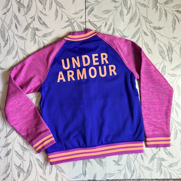 UNDER ARMOUR | GIRL'S LOOSE COLOGEAR VARSITY JACKET - Picture 8 of 9